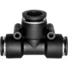 Push to Connect Tube Fitting - Nylon Plastic - Tee Reducer - 3/8"" Tube OD x 1/4"" Tube OD