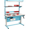 Global Industrial™ Bench-In-A-Box Ergonomic Workbench Plastic Laminate Top 60""Wx30""D Blue