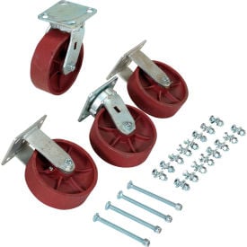 6"" x 2"" Ductile Steel Caster Kit D-CK4-SC6-2HD for Hopper - 8000 Lb. Cap.