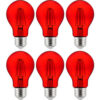 Sunlite LED Edison Light Bulb 6W 600 Lumens Medium Base Dimmable Clear Glass Filament 6-Pack