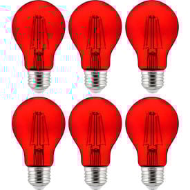 Sunlite LED Edison Light Bulb 6W 600 Lumens Medium Base Dimmable Clear Glass Filament 6-Pack