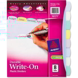 Avery Translucent Durable Write-on Divider 8.5""x11"" 8 Tabs Clear/Multicolor