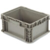 Global Industrial™ Stackable Straight Wall Container Solid 12""L x 15""W x 7-1/2""H Gray