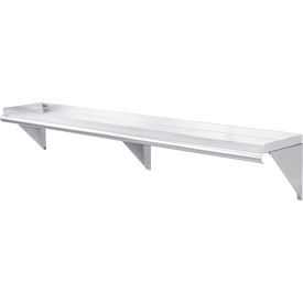 Global Industrial™ Wall Mount Shelf with 1-1/2"" Lip 18 Gauge 430 Stainless Steel 72""W x 12""D