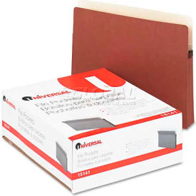 Universal® 1-3/4"" Expanding File Pockets Straight Tab Letter Redrope/Manila 25/Box