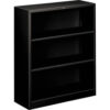 HON® Metal Bookcase Three-Shelf 34-1/2""W x 12-5/8""D x 41""H Black