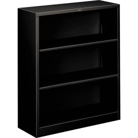 HON® Metal Bookcase Three-Shelf 34-1/2""W x 12-5/8""D x 41""H Black