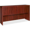 Lorell® Hutch With Doors - 66""W x 15""D x 36""H - Mahogany - Essentials Series