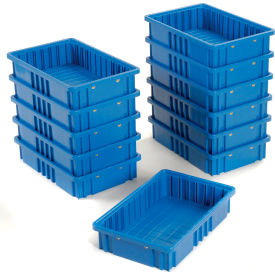 Global Industrial™ Plastic Dividable Grid Container 16-1/2""L x 10-7/8""W x 3-1/2""H Blue