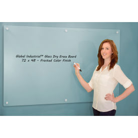 Global Industrial™ Frosted Glass Dry Erase Board 72""W x 48""H