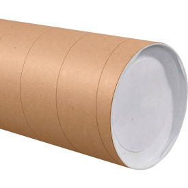 Global Industrial™ Jumbo Mailing Tubes With Caps 8"" Dia. x 60""L 0.125"" Thick Kraft 10/Pk