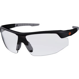 Ergodyne® Skullerz® SKOLL-AFAS Half Frame Safety Glasses Clear Lens Matte Black Frame