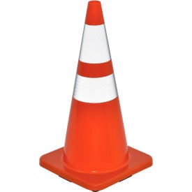 Global Industrial™ 28"" Traffic Cone Reflective Solid Orange Base 7 lbs.