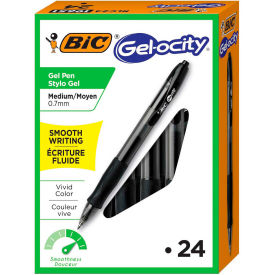 BIC® Gel-ocity Retractable Gel Pen Medium 0.7mm Black Ink/Barrel 24/Pack