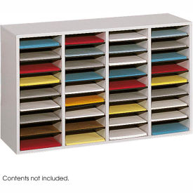36 Compartment Adjustable Literature Organizer - Gray