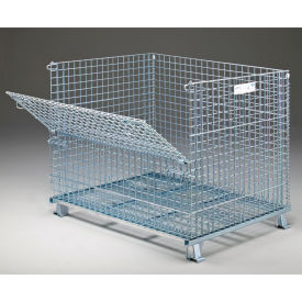 Folding Wire Container GC404836S4 48x40x42-1/2 3000-4000 Lb. Cap. Drop Gate 48""Side
