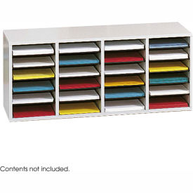 24 Compartment Adjustable Literature Organizer - Gray