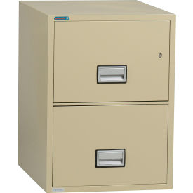 Phoenix Safe Vertical 31"" 2-Drawer Letter Fire and Water Resistant File Cabinet Putty - LTR2W31P