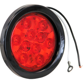 4"" Round 10 Led Red Stop-Turn Tail Light W/ Grommet & Plug - Min Qty 4