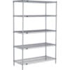 Nexel® 5 Shelf Nexelate® Silver Epoxy Wire Shelving Unit Starter 60""W x 18""D x 63""H