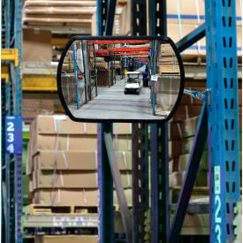 Global Industrial™ Roundtangular Acrylic Convex Mirror Indoor 12""x18""160° Viewing Angle