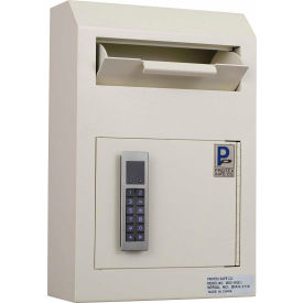 Protex Wall Mount Drop Box with Electronic Lock WDS-150E II 10"" x 4-1/4"" x 15"" Beige
