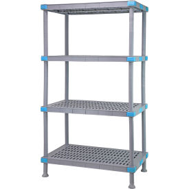 Quantum Millenia™ Shelving Unit 54""W X 18""D X 50""H 4 Open Grid Shelves Dunnage Stand