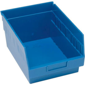 Plastic Nesting Storage Shelf Bin QSB207 8-3/8""W x 11-5/8""D x 6""H Blue