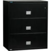 Phoenix Safe Lateral 31"" 3-Drawer Fire and Water Resistant File Cabinet Black - LAT3W31B