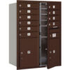 4C Horizontal Mailbox 41""H Double Column 10 MB1/2 PL5 Doors Front Load Bronze USPS