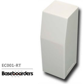 Baseboarders® Premium Series Steel Easy Slip-on Baseboard Right Side CLOSED Endcap White