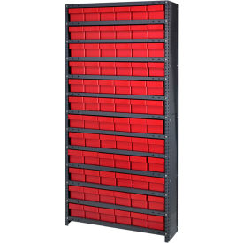 Quantum CL1875-602 Closed Shelving Euro Drawer Unit - 36x18x75 - 72 Euro Drawers Red
