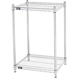 Nexel® 2 Shelf Chrome ESD Wire Shelving Unit Starter 24""W x 18""D x 34""H