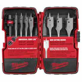 Milwaukee® 49-22-0175 8 Piece Universal QUIK-LOK™ Flat Boring Set