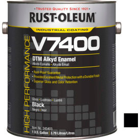 Rust-Oleum V7400 Series 340 VOC DTM Alkyd Enamel High Gloss Black Gallon Can - 245403