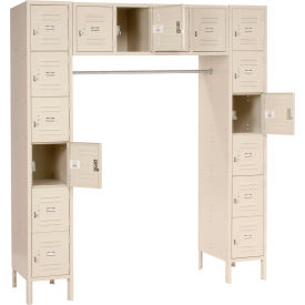Global Industrial™ Capital® 16 Person Box Locker 72""W x 18""D x 78""H Tan Assembled