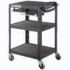 Global Industrial™ Steel Mobile Workstation Cart with Slide out keyboard & Mouse Shelf - Black