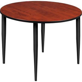 Regency Kahlo 48"" Round Multipurpose Breakroom Tapered Leg Table Cherry/ Black