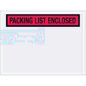 Panel Face Envelopes  ""Packing List Enclosed"" Print Top Opening 6""L x 4-1/2""W Red 1000/Pack