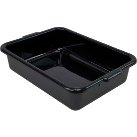 Quantum Bussing Tub 21""L x 15""W x 5""H Flat Bottom Bus Box Polypropylene Black