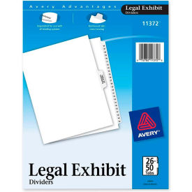Avery Premium Collated Legal Exhibit Divider Printed 26 to 50 8.5""x11"" 26 Tabs White/White