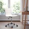 Flash Furniture Designer Ribbed Vinyl Armless Task Chair - Low Back - White