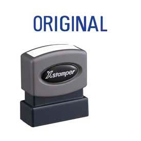 Xstamper® Pre-Inked Message Stamp ORIGINAL 1-5/8"" x 1/2"" Blue