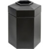 PolyTec™ Open Top Hex Waste Container Black 45-Gallon
