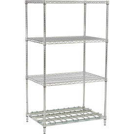Nexel® 4 Shelf Poly-Z-Brite® Standard Wire Shelving Unit Starter 48""W x 24""D x 63""H