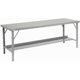 Global Industrial™ Extra Long Assembly Workbench 84 x 34"" Folding Leg Steel Square Edge