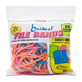 Alliance® Brites® File Bands 7"" x 1/8"" Assorted 50/Pack