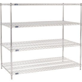 Nexel® 4 Shelf Chrome Wire Shelving Unit Starter 72""W x 30""D x 63""H