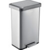 Global Industrial Stainless Steel Rectangular Step Trash Can - 12 Gallon