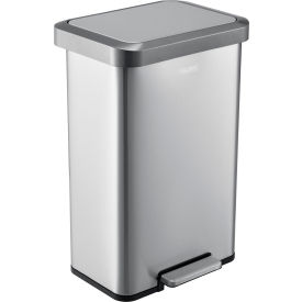 Global Industrial™ Stainless Steel Rectangular Step Trash Can - 12 Gallon